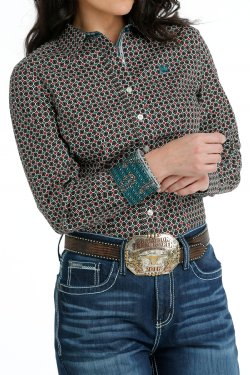 Women's Button-Down Western Shirt - Multi