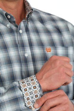 Men's Plaid Button-Down Western Shirt - Multi