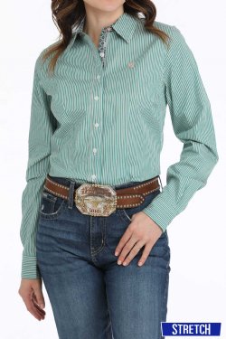 Women's Stripe Button-Down Western Shirt - Multi