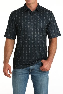 Men's Bull Skull Print - Navy