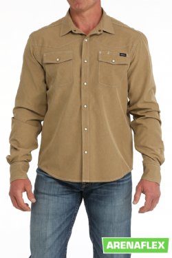 Men's Arenaflex Western Snap Front Shirt - Brown