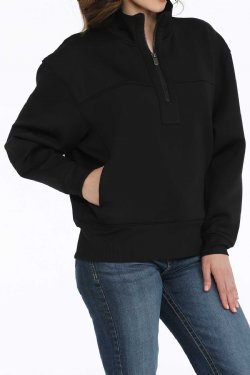 Women's 1/4 Zip Pullover - Black