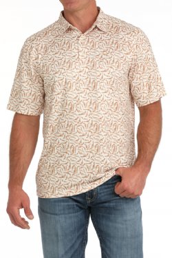 Men's Arenaflex Gun Print Polo - Cream