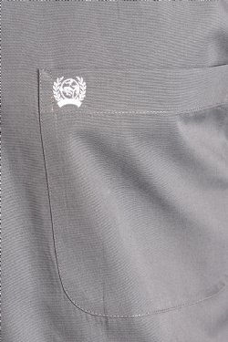 Men's 3XL Solid Gray Button-Down Western Shirt