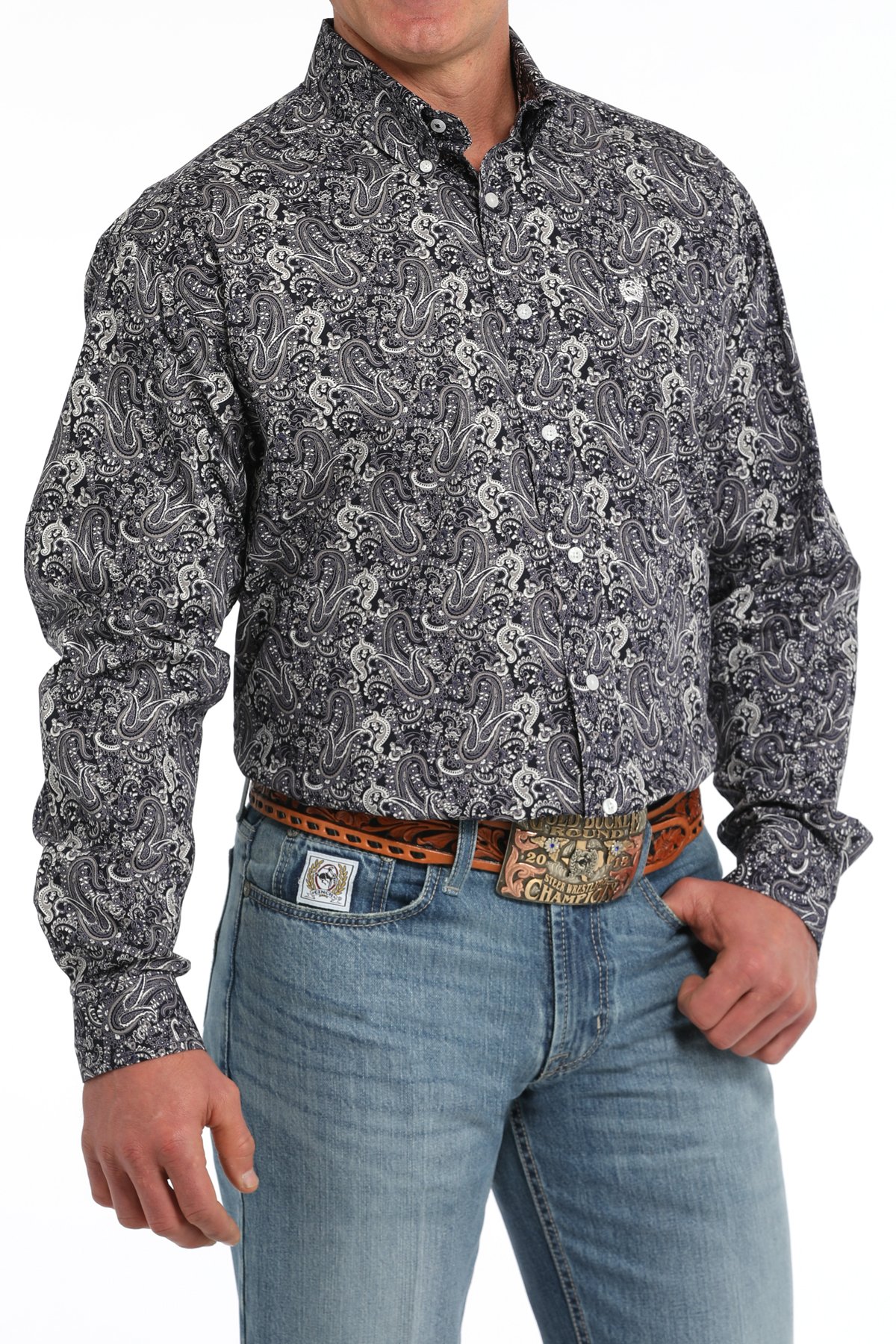 Men s Paisley Button Down Western Shirt Multi