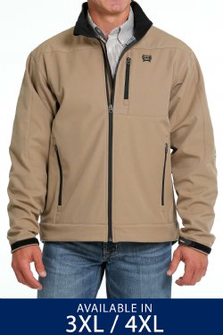 Men's 3XL & 4XL Solid Bonded Jacket - Brown