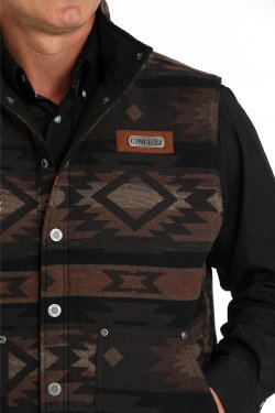 Men's Reversible Quilted Vest - Brown/Black