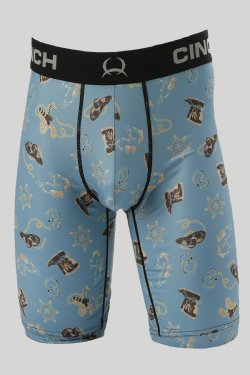 Men's 9" Sheriff Boxer Briefs - Turquoise
