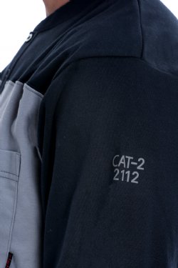 Men's Gray and Black Long Sleeve FR Henley